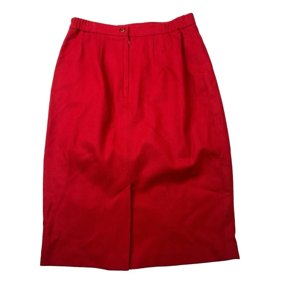 Worthington Women's Size 12 Red A-line Midi Lined Career Wool Classic Skirt NWOT
